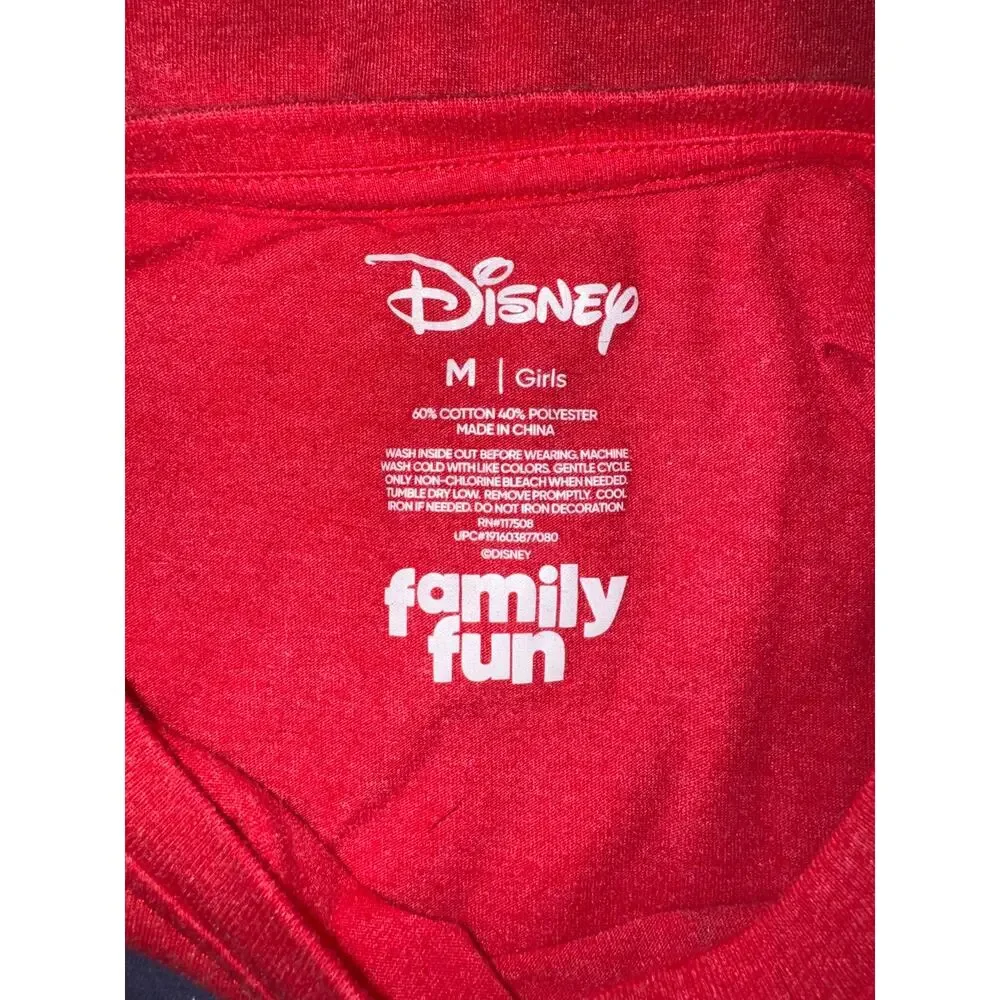 Disney Girls Patriotic Mickey Mouse Ears Red Shirt, Size M